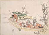 Gathering Sea-Weed, Katsushika Hokusai  Japanese, Woodblock print (surimono); ink and color on paper, Japan