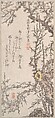 Plum Tree in Blossom, Kitao Shigemasa  Japanese, Woodblock print (surimono); ink and color on paper, Japan