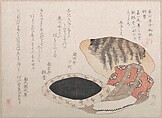 Cushion, Short Coat and Fur of Tiger, Ryūryūkyo Shinsai  Japanese, Part of an album of woodblock prints (surimono); ink and color on paper, Japan