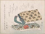 Pocketbook with Its Fittings, Ryūryūkyo Shinsai  Japanese, Part of an album of woodblock prints (surimono); ink and color on paper, Japan