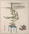 Flower Arrangement, Utagawa Itchinsai  Japanese, Part of an album of woodblock prints (surimono); ink and color on paper, Japan