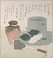 White, Kubo Shunman  Japanese, Part of an album of woodblock prints (surimono); ink and color on paper, Japan
