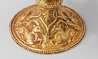 Stem cup, Gold with repoussé decoration, China (Xinjiang Autonomous Region, Central Asia)