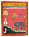 Krishna's Earthly Ties, Page from a Dispersed Bivamangalastava, Opaque watercolor, ink, and gold on paper, India (Rajasthan, Mewar)