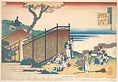 Poem by Ōnakatomi no Yoshinobu Ason, from the series One Hundred Poems Explained by the Nurse (Hyakunin isshu uba ga etoki), Katsushika Hokusai Japanese, Woodblock print; ink and color on paper, Japan