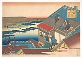 Poem by Ise, from the series One Hundred Poems Explained by the Nurse (Hyakunin isshu uba ga etoki), Katsushika Hokusai  Japanese, Woodblock print; ink and color on paper, Japan