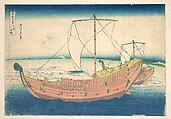 At Sea off Kazusa (Kazusa no kairo), from the series Thirty-six Views of Mount Fuji (Fugaku sanjūrokkei), Katsushika Hokusai Japanese, Woodblock print; ink and color on paper, Japan