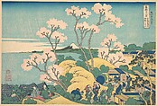 Fuji from Gotenyama on the Tōkaidō at Shinagawa (Tōkaidō Shinagawa Gotenyama no Fuji), from the series Thirty-six Views of Mount Fuji (Fugaku sanjūrokkei), Katsushika Hokusai  Japanese, Woodblock print; ink and color on paper, Japan