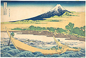 Tago Bay near Ejiri on the Tōkaidō (Tōkaidō Ejiri Tago no ura ryaku zu), from the series Thirty-six Views of Mount Fuji (Fugaku sanjūrokkei), Katsushika Hokusai  Japanese, Woodblock print; ink and color on paper, Japan