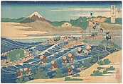 Fuji Seen from Kanaya on the Tōkaidō (Tōkaidō Kanaya no Fuji), from the series Thirty-six Views of Mount Fuji (Fugaku sanjūrokkei), Katsushika Hokusai  Japanese, Woodblock print; ink and color on paper, Japan