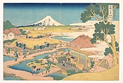 Fuji from the Katakura Tea Fields in Suruga (Sunshū Katakura chaen no Fuji), from the series Thirty-six Views of Mount Fuji (Fugaku sanjūrokkei), Katsushika Hokusai  Japanese, Woodblock print; ink and color on paper, Japan