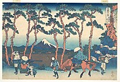 Hodogaya on the Tōkaidō (Tōkaidō Hodogaya), from the series Thirty-six Views of Mount Fuji (Fugaku sanjūrokkei), Katsushika Hokusai  Japanese, Woodblock print; ink and color on paper, Japan