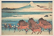 The New Fields at Ōno in Suruga Province (Sunshū Ōno shinden), from the series Thirty-six Views of Mount Fuji (Fugaku sanjūrokkei), Katsushika Hokusai  Japanese, Woodblock print; ink and color on paper, Japan