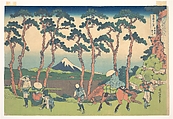 Hodogaya on the Tōkaidō (Tōkaidō Hodogaya), from the series Thirty-six Views of Mount Fuji (Fugaku sanjūrokkei), Katsushika Hokusai Japanese, Woodblock print; ink and color on paper, Japan