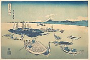 Tsukudajima in Musashi Province (Buyō Tsukudajima), from the series Thirty-six Views of Mount Fuji (Fugaku sanjūrokkei), Katsushika Hokusai Japanese, Woodblock print; ink and color on paper, Japan