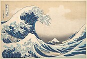 Under the Wave off Kanagawa (Kanagawa oki nami ura), or The Great Wave, from the series Thirty-six Views of Mount Fuji (Fugaku sanjūrokkei)
, Katsushika Hokusai Japanese, Woodblock print; ink and color on paper, Japan