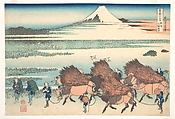The New Fields at Ōno in Suruga Province (Sunshū Ōno shinden), from the series Thirty-six Views of Mount Fuji (Fugaku sanjūrokkei), Katsushika Hokusai Japanese, Woodblock print; ink and color on paper, Japan
