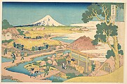 Fuji from the Katakura Tea Fields in Suruga (Sunshū Katakura chaen no Fuji), from the series Thirty-six Views of Mount Fuji (Fugaku sanjūrokkei), Katsushika Hokusai Japanese, Woodblock print; ink and color on paper, Japan