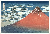 South Wind, Clear Sky (Gaifū kaisei), also known as Red Fuji, from the series Thirty-six Views of Mount Fuji (Fugaku sanjūrokkei), Katsushika Hokusai  Japanese, Woodblock print; ink and color on paper, Japan
