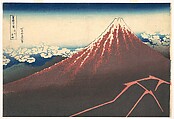 Storm below Mount Fuji (Sanka no haku u), from the series Thirty-six Views of Mount Fuji (Fugaku sanjūrokkei), Katsushika Hokusai  Japanese, Woodblock print; ink and color on paper, Japan