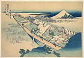 Ushibori in Hitachi Province (Jōshū Ushibori), from the series Thirty-six Views of Mount Fuji (Fugaku sanjūrokkei), Katsushika Hokusai  Japanese, Woodblock print; ink and color on paper, Japan
