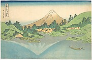 Reflection in Lake at Misaka in Kai Province (Kōshū Misaka suimen), from the series Thirty-six Views of Mount Fuji (Fugaku sanjūrokkei, Katsushika Hokusai Japanese, Woodblock print; ink and color on paper, Japan