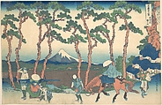 Hodogaya on the Tōkaidō (Tōkaidō Hodogaya), from the series Thirty-six Views of Mount Fuji (Fugaku sanjūrokkei), Katsushika Hokusai Japanese, Woodblock print; ink and color on paper, Japan