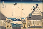 Mitsui Shop at Surugachō in Edo (Edo Surugachō Mitsui mise ryaku zu), from the series Thirty-six Views of Mount Fuji (Fugaku sanjūrokkei), Katsushika Hokusai  Japanese, Woodblock print; ink and color on paper, Japan