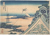 Honganji at Asakusa in Edo (Tōto Asakusa Honganji), from the series Thirty-six Views of Mount Fuji (Fugaku sanjūrokkei), Katsushika Hokusai  Japanese, Woodblock print; ink and color on paper, Japan