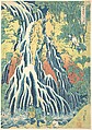 Kirifuri Waterfall at Kurokami Mountain in Shimotsuke (Shimotsuke Kurokamiyama Kirifuri no taki), from the series A Tour of Waterfalls in Various Provinces (Shokoku taki meguri), Katsushika Hokusai  Japanese, Woodblock print; ink and color on paper, Japan