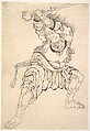 A Warrior, Katsushika Hokusai  Japanese, Monochrome woodblock print; ink on paper, Japan