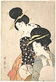 Two Women, Kitagawa Utamaro  Japanese, Woodblock print; ink and color on paper, Japan