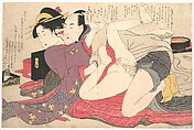 Erotic Print, Kitagawa Utamaro  Japanese, Woodblock print; ink and color on paper, Japan