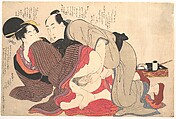 Erotic Print, Kitagawa Utamaro  Japanese, Woodblock print; ink and color on paper, Japan