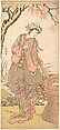 Iwai Kiyotaro in a Shosa Act, Holding a Kine (Pestle), Katsukawa Shunkō  Japanese, Woodblock print; ink and color on paper, Japan