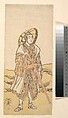The Actor Sawamura Sōjūrō III as the Kumano Pilgrim Jissaku, actually Taira no Shigemori, Katsukawa Shunshō 勝川春章  Japanese, Left sheet of a triptych of woodblock prints (nishiki-e); ink and color on paper, Japan