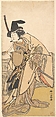 The Second Yamashita Kinsaku in the Role of Onna Kusunoki, Katsukawa Shunkō  Japanese, Woodblock print; ink and color on paper, Japan