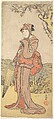 Iwai Kiyotaro as a Woman Standing under a Plum Tree, Katsukawa Shunkō  Japanese, Woodblock print; ink and color on paper, Japan