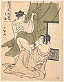 A Yoshiwara Analogue of the Story of Koko (Huang Xiang) one of the Twenty-four Paragons of Filial Piety, Chōkyōsai Eiri Japanese, Woodblock print; ink and color on paper, Japan