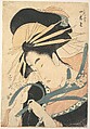 A Beauty, Ichirakutei Eisui Japanese, Woodblock print; ink and color on paper, Japan