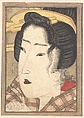 Head of a Beauty, Keisai Eisen  Japanese, Woodblock print; ink and color on paper, Japan
