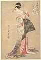 Takigawa of the Ōgiya Brothel: The First Reception Room Appointment of the New Year (Hatsu-uri zashiki no zu: Ōgiya Takigawa), from the series A Comparison of Selected Beauties of the Pleasure Quarters (Seirō bisen awase), Chōbunsai Eishi  Japanese, Woodblock print; ink and color on paper, Japan