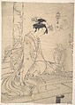 Young Lady Playing a Musical Instrument, Chōbunsai Eishi Japanese, Monochrome woodblock print; ink on paper, Japan