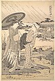 Ono no Komachi Praying for Rain, Chōbunsai Eishi Japanese, Monochrome woodblock print; ink on paper, Japan