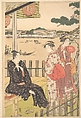 Group at a Tea-house on the Bank of the Sumida River, Chōbunsai Eishi Japanese, Woodblock print; ink and color on paper, Japan