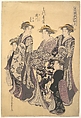 Courtesan District of Edo, Chōbunsai Eishi Japanese, Woodblock print; ink and color on paper, Japan
