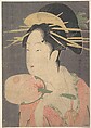 A Beauty, Chōkōsai Eishō  Japanese, Woodblock print; ink and color on paper, Japan
