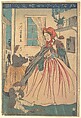 A Foreigner Enjoying Her Children, Utagawa Yoshikazu  Japanese, Woodblock print; ink and color on paper, Japan