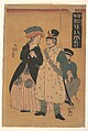 Russians Strolling, Utagawa Yoshifuji Japanese, Woodblock print; ink and color on paper, Japan