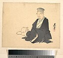 Portrait of Rikyū (?), Shibata Zeshin Japanese, Woodblock print; ink and color on paper, Japan